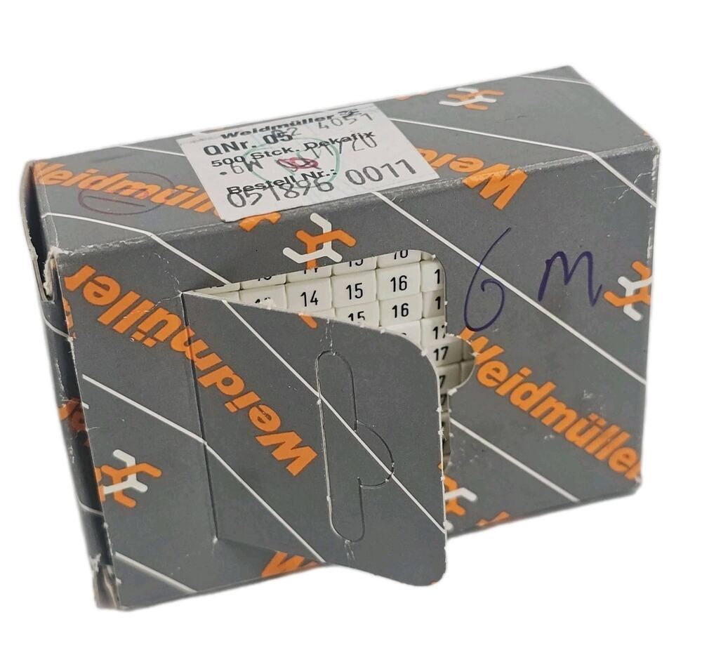Weidmuller Marker QNr. 05 6 mm - 10 sheets x 11-20 tabs (500 Tabs) NEW